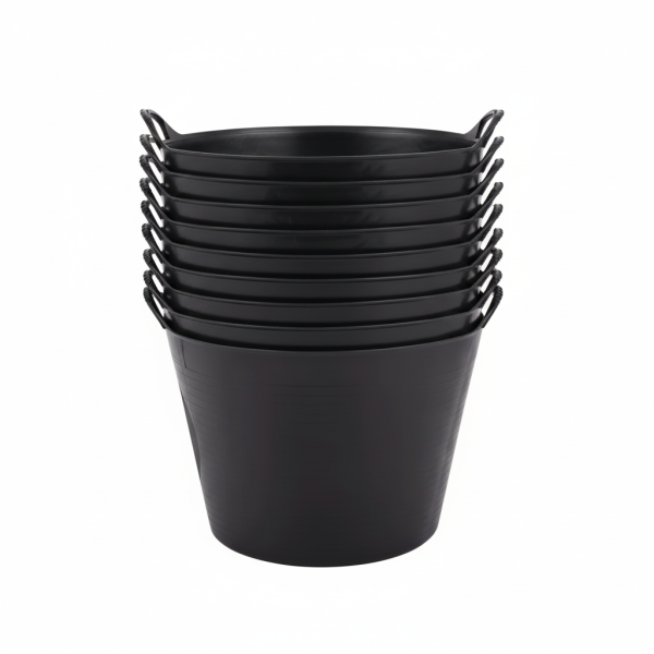 10 Seaux flexibles cheval en plastique  noir 14 L Red Gorilla